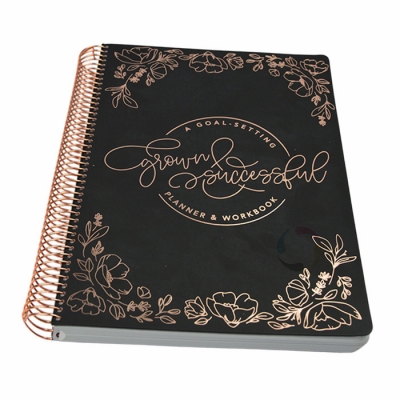 Custom Design Top Quality Hardcover Spiral Journal/Planner/Notebook with Gold Stamping Planner Printing Service
